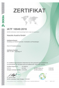 IATF Zertifikat Hoeckle Austria GmbH